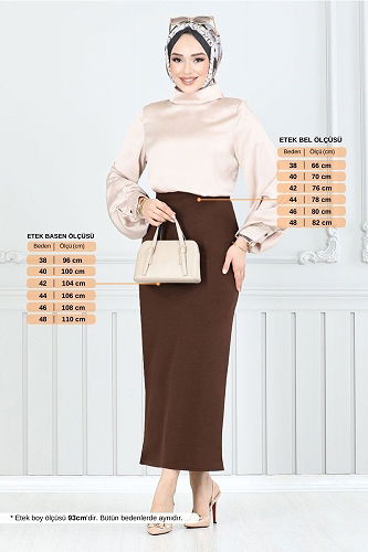 moda selvim التنانير بني 101HBS932-M - Thumbnail