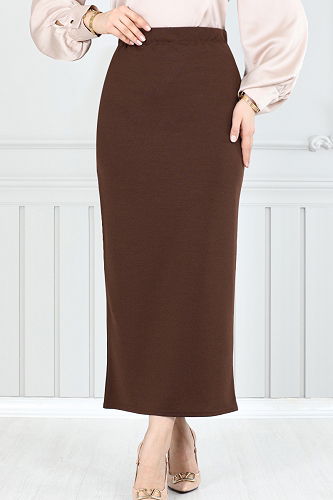 moda selvim التنانير بني 101HBS932-M - Thumbnail