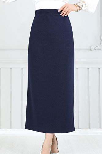 moda selvim Skirts 101HBS932-M Navy Blue - Thumbnail