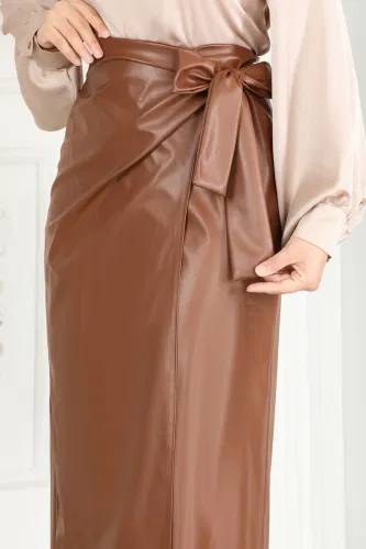 moda selvim Skirts 105MSM187 Tan - Thumbnail