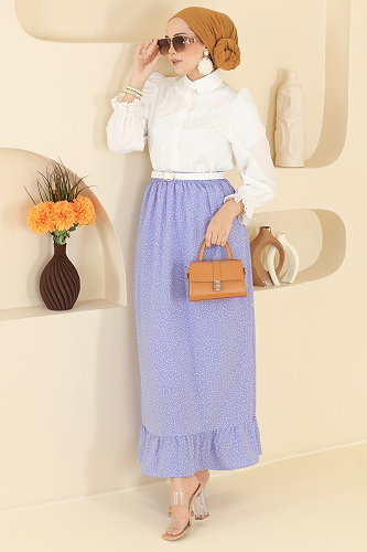 moda selvim Skirts 129NZRK1200 Blue - Thumbnail