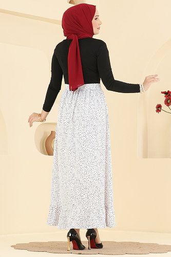moda selvim Skirts 129NZRK1200 Ecru - Thumbnail