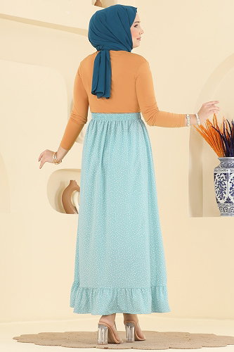 moda selvim التنانير أخضر باهت 129NZRK1200 - Thumbnail