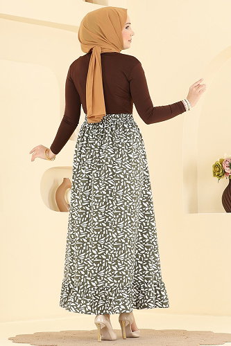 moda selvim Skirts 130NZRK1200 Khaki - Thumbnail
