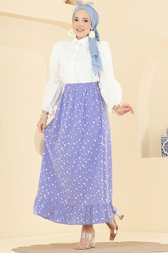 moda selvim Skirts 131NZRK1200 Blue - Thumbnail