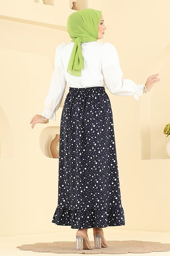 moda selvim التنانير كحلي 131NZRK1200 - Thumbnail