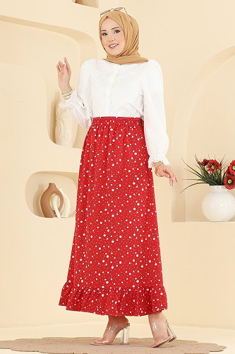 moda selvim التنانير احمر 131NZRK1200 - Thumbnail