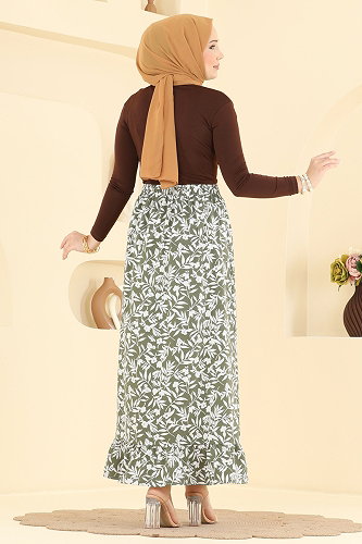 moda selvim Skirts 132NZRK1200 Khaki - Thumbnail