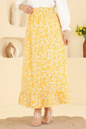 moda selvim Skirts 132NZRK1200 Yellow - Thumbnail