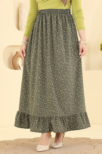 moda selvim Skirts 133NZRK1200 Khaki - Thumbnail