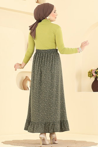 moda selvim Skirts 133NZRK1200 Khaki - Thumbnail