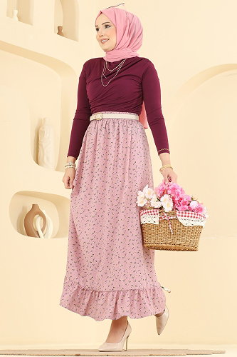 moda selvim Skirts 133NZRK1200 Rose Dried - Thumbnail