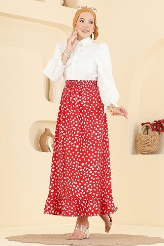 moda selvim التنانير احمر 135NZRK1200 - Thumbnail