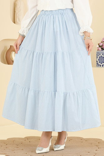 moda selvim التنانير أزرق فاتح 140NZRK1200 - Thumbnail