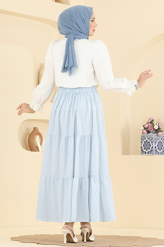 moda selvim التنانير أزرق فاتح 140NZRK1200 - Thumbnail