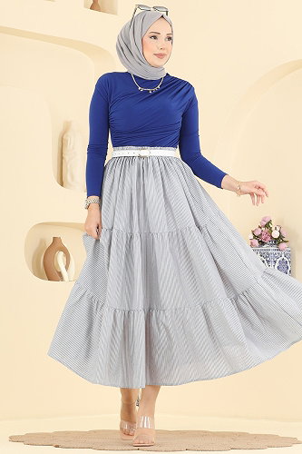 moda selvim Skirts 140NZRK1200 Gray - Thumbnail