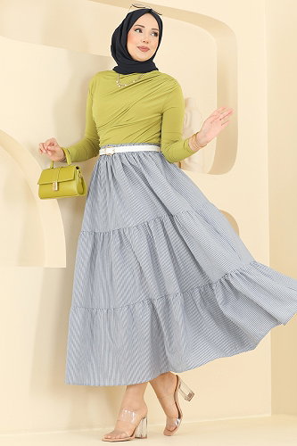 moda selvim Skirts 140NZRK1200 Navy Blue - Thumbnail