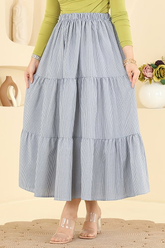 moda selvim التنانير كحلي 140NZRK1200 - Thumbnail