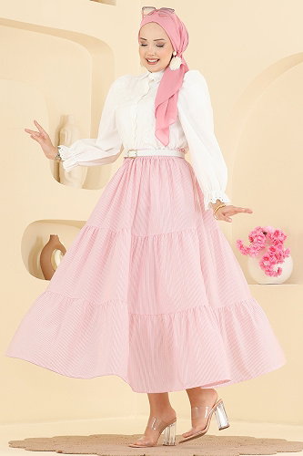 moda selvim Skirts 140NZRK1200 Pink - Thumbnail