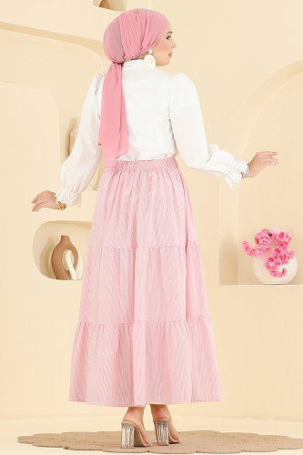 moda selvim Skirts 140NZRK1200 Pink - Thumbnail