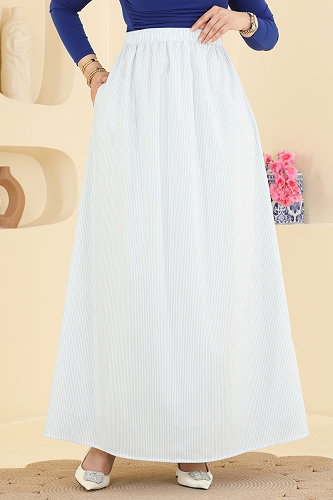 moda selvim Skirts 156NZRK1200 Baby Blue - Thumbnail