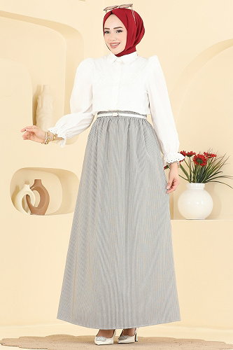 moda selvim التنانير أسود 156NZRK1200 - Thumbnail