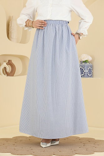 moda selvim التنانير أزرق 156NZRK1200 - Thumbnail