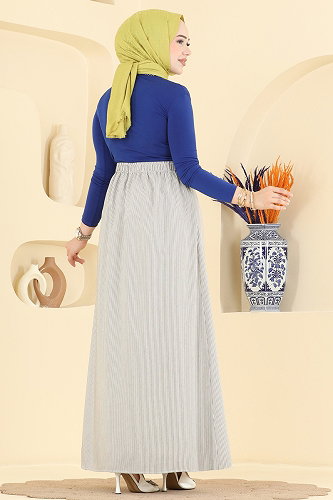 moda selvim Skirts 156NZRK1200 Gray - Thumbnail