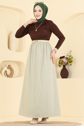 moda selvim Skirts 156NZRK1200 Green - Thumbnail
