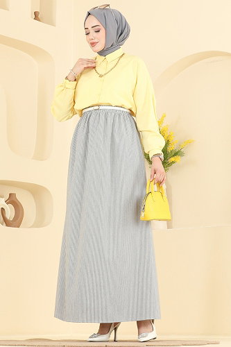 moda selvim Skirts 156NZRK1200 Navy Blue - Thumbnail