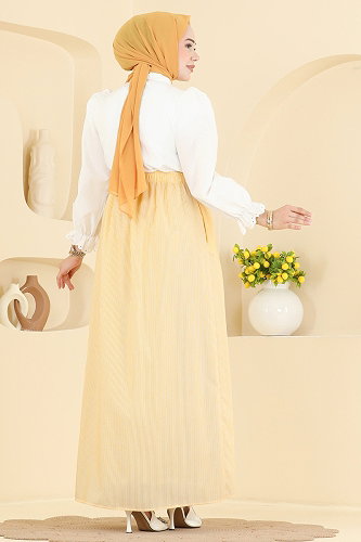 moda selvim Skirts 156NZRK1200 Yellow - Thumbnail