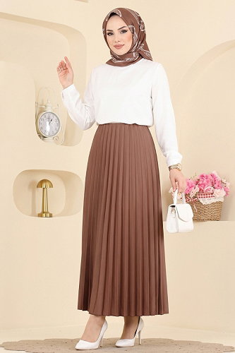 moda selvim التنانير بني 199NZRK1200 - Thumbnail