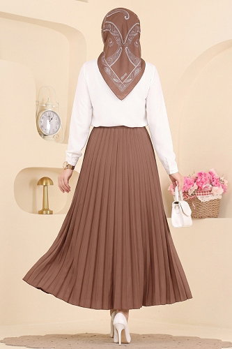 moda selvim التنانير بني 199NZRK1200 - Thumbnail