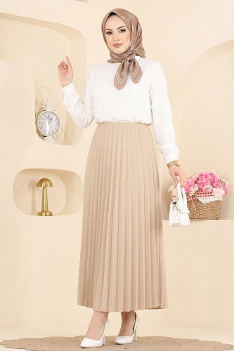 moda selvim التنانير كريمي 199NZRK1200 - Thumbnail