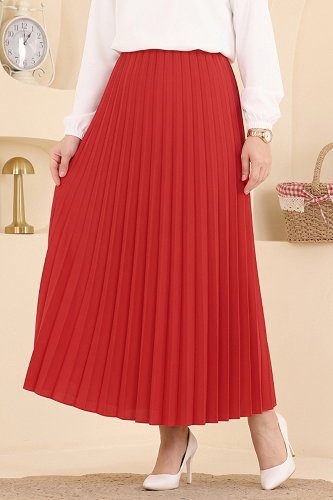 moda selvim Skirts 199NZRK1200 Red - Thumbnail