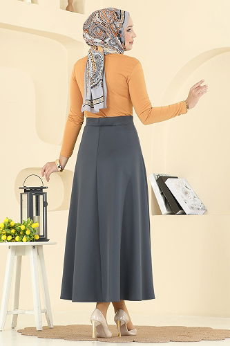 moda selvim Skirts 2060TEG847 Anthracite - Thumbnail