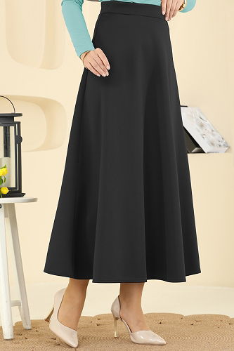 moda selvim التنانير أسود 2060TEG847 - Thumbnail