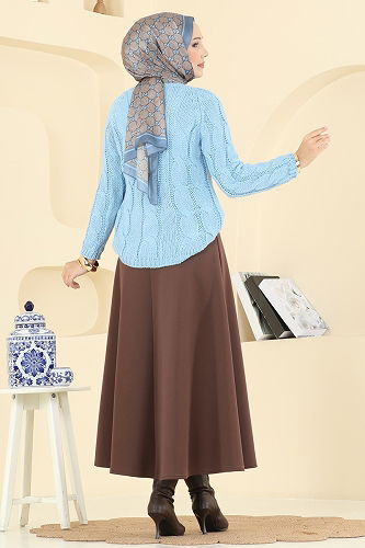 moda selvim Skirts 2060TEG847 Brown - Thumbnail