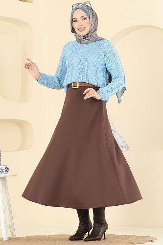 moda selvim التنانير بني 2060TEG847 - Thumbnail