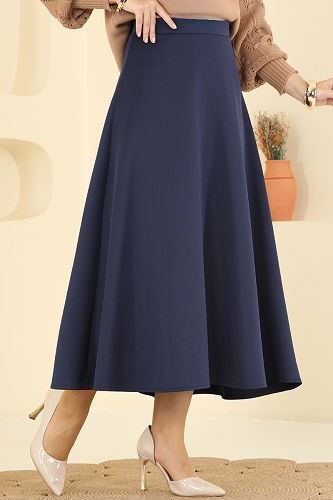 moda selvim Skirts 2060TEG847 Navy Blue - Thumbnail