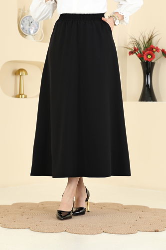 moda selvim Skirts 213BRZ597 Black - Thumbnail