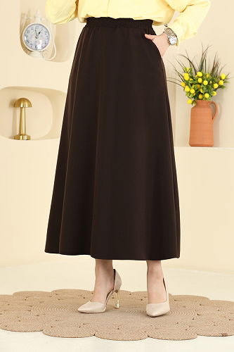 moda selvim التنانير بني 213BRZ597 - Thumbnail