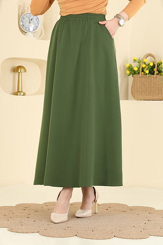 moda selvim Skirts 213BRZ597 Khaki - Thumbnail