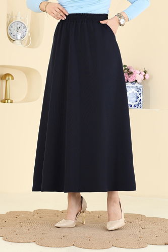 moda selvim Skirts 213BRZ597 Navy Blue - Thumbnail