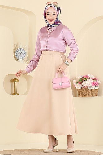 moda selvim Skirts 213BRZ597 Stone - Thumbnail