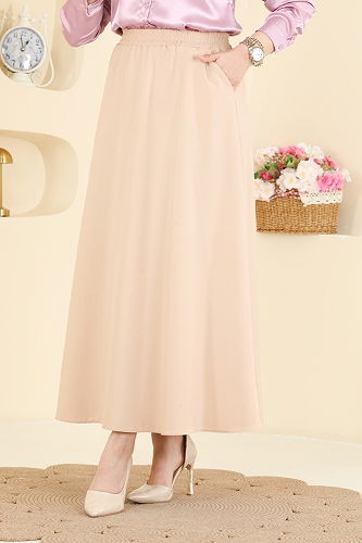 moda selvim التنانير بيج 213BRZ597 - Thumbnail