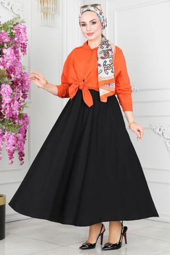 moda selvim Skirts 3005KTR750 Black - Thumbnail