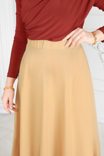 moda selvim Skirts 3005KTR750 Latte - Thumbnail