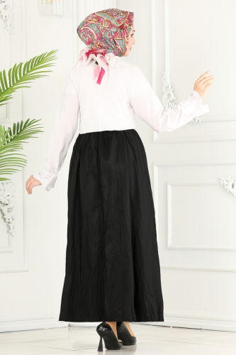 moda selvim Skirts 3019BLU797 Black - Thumbnail