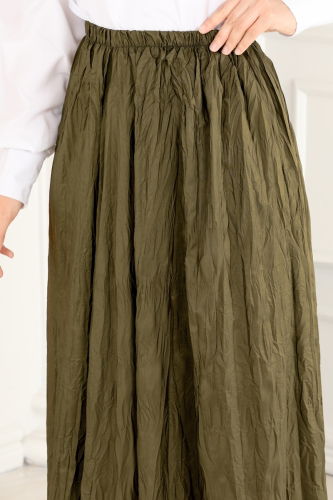 moda selvim Skirts 3019BLU797 Khaki - Thumbnail